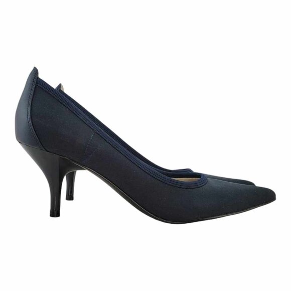 Tahari Dottie Stretch Pump Women's Sz 5.5M - Navy Blue - Picture 2 of 11